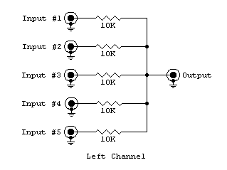 Passive mixer left channel schematic diagram